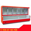 Tủ trên mát dưới đông có kính trưng bày thực phẩm siêu thị