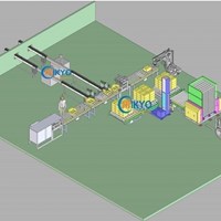 Hệ thống đóng gói tự động với sản phẩm là lọ thủy tinh